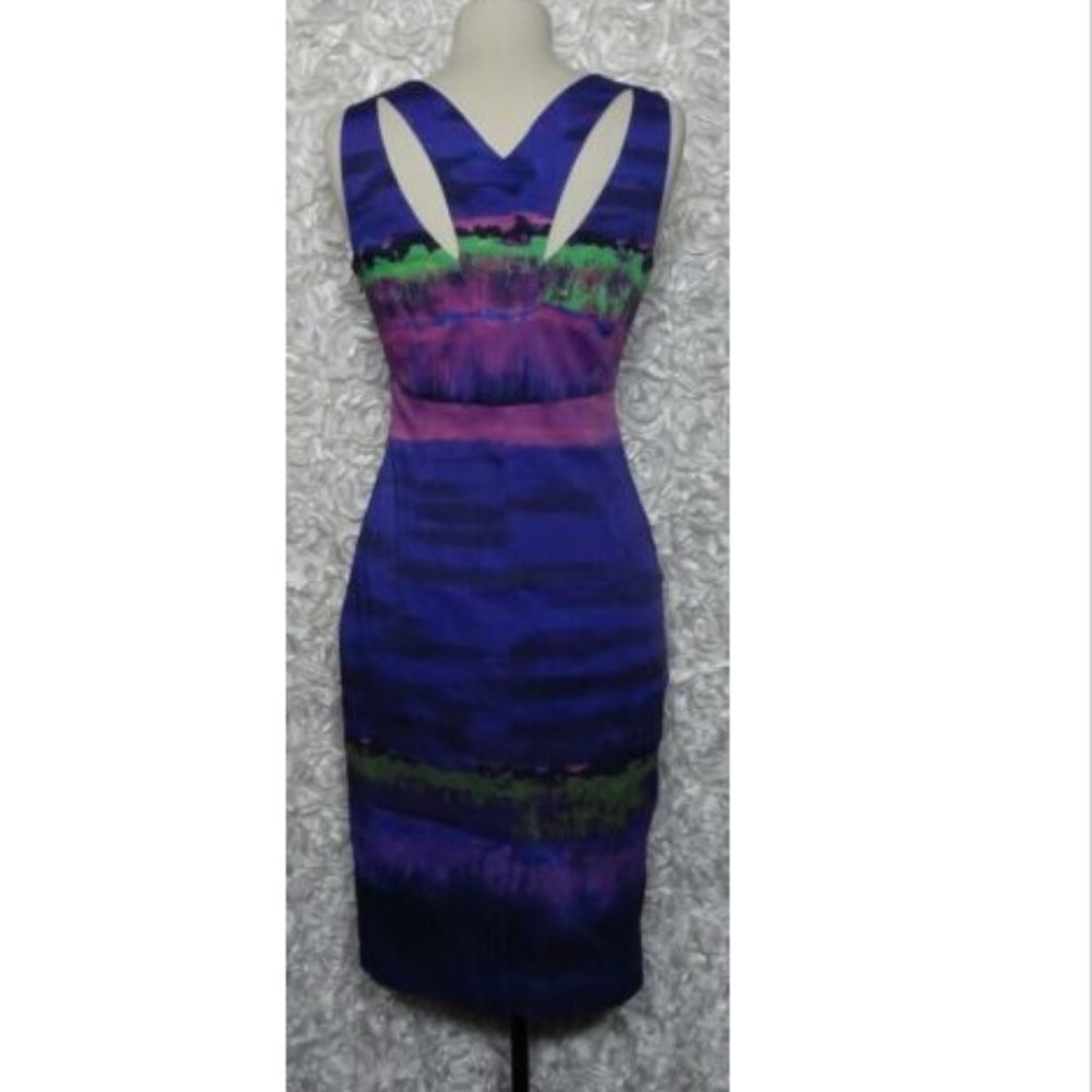 Karen Millen Size 8 Multicolor Painterly Stripe Dress - Picture 4 of 9